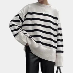 Truien & Vesten Dames*Aaliyah - Chique Comfort Oversized Damestrui voor Lente/Zomer Wit