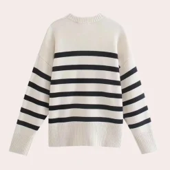 Truien & Vesten Dames*Aaliyah - Chique Comfort Oversized Damestrui voor Lente/Zomer Wit