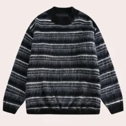 Truien & Vesten Heren*AARON - Klassiek Gestreept Trui voor Heren Zwart