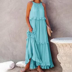 Jurken & Jumpsuits Dames*ABELLA - Stijlvolle lange zomerjurk