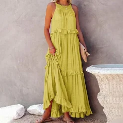 Jurken & Jumpsuits Dames*ABELLA - Stijlvolle lange zomerjurk