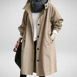 Jassen Dames*ADALEE - Lange waterdichte regenjas voor dames, perfect voor lente en zomer