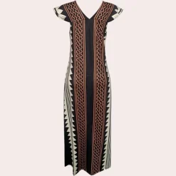 Jurken & Jumpsuits Dames*Adelina - Zomerse boheemse maxi jurk met geometrisch patroon