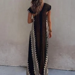 Jurken & Jumpsuits Dames*Adelina - Zomerse boheemse maxi jurk met geometrisch patroon