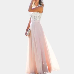 Jurken & Jumpsuits Dames*Adeline - Luchtige kanten zomerjurk voor dames Roos