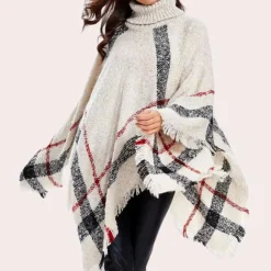 Truien & Vesten Dames*ADIS - Trendy Gebreide Zomerponcho voor Dames Beige