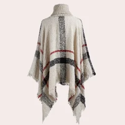 Truien & Vesten Dames*ADIS - Trendy Gebreide Zomerponcho voor Dames Beige