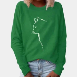 Truien & Vesten Dames*ADRIA - Elegante Katprint Zomertop voor Dames