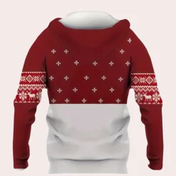 Jassen Heren*ADRIANNE - Casual Kerst Hoodies voor Heren Rood