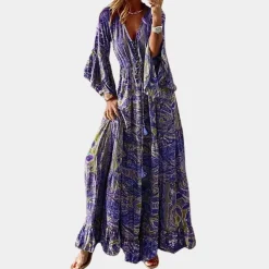 Jurken & Jumpsuits Dames*Agathe - Boheemse lange zomerjurk voor vrouwen