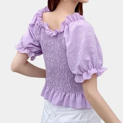 Blazers & Blouses Dames*Agnes - Moderne Zomerblouse met Pofmouwen voor Lente en Zomer