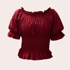 Blazers & Blouses Dames*Agnes - Moderne Zomerblouse met Pofmouwen voor Lente en Zomer