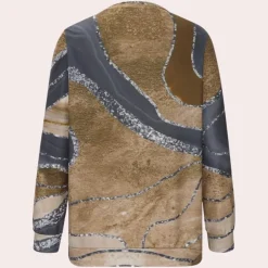 Topjes & Shirts Dames*AIDE - Modieus Zomers Sweatshirt voor Dames Khaki