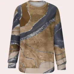 Topjes & Shirts Dames*AIDE - Modieus Zomers Sweatshirt voor Dames Khaki