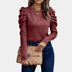 Blazers & Blouses Dames*Aimee - Luchtige damesblouse met pofmouwen voor de zomer