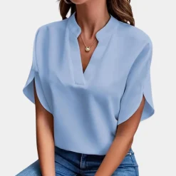 Blazers & Blouses Dames*Aiva - Dames zomerblouse met korte mouw