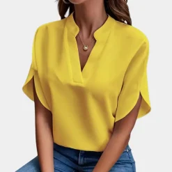 Blazers & Blouses Dames*Aiva - Dames zomerblouse met korte mouw