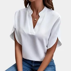 Blazers & Blouses Dames*Aiva - Dames zomerblouse met korte mouw