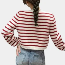 Truien & Vesten Dames*Alenka - Stijlvol gestreept zomer vest voor dames