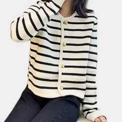 Truien & Vesten Dames*Alenka - Stijlvol gestreept zomer vest voor dames