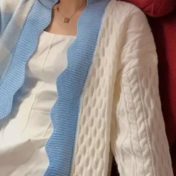 Truien & Vesten Dames*ALEXIS - Geraffineerd Zomervest voor Dames Blauw Wit