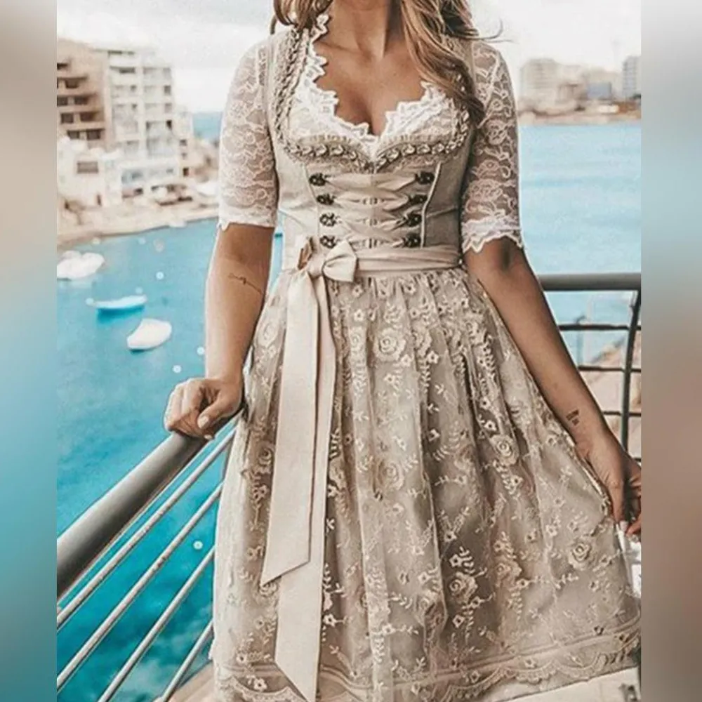 Jurken & Jumpsuits Dames*ALINE - Zomerse klederdracht voor dames Khaki