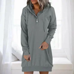 Jurken & Jumpsuits Dames*ALLEGRA - Lente/Zomer casual hoodie jurk