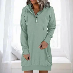 Jurken & Jumpsuits Dames*ALLEGRA - Lente/Zomer casual hoodie jurk