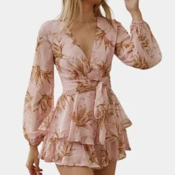 Jurken & Jumpsuits Dames*Alodie - Stijlvolle zomer mini jurk voor vrouwen Roze