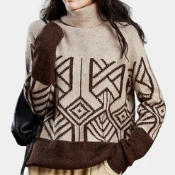 Truien & Vesten Dames*ALOHA - Modieuze Zomerse Coltrui voor Dames Khaki