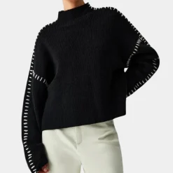 Truien & Vesten Dames*Amaia - Modieuze Gebreide Zomerse Trui voor Vrouwen Zwart