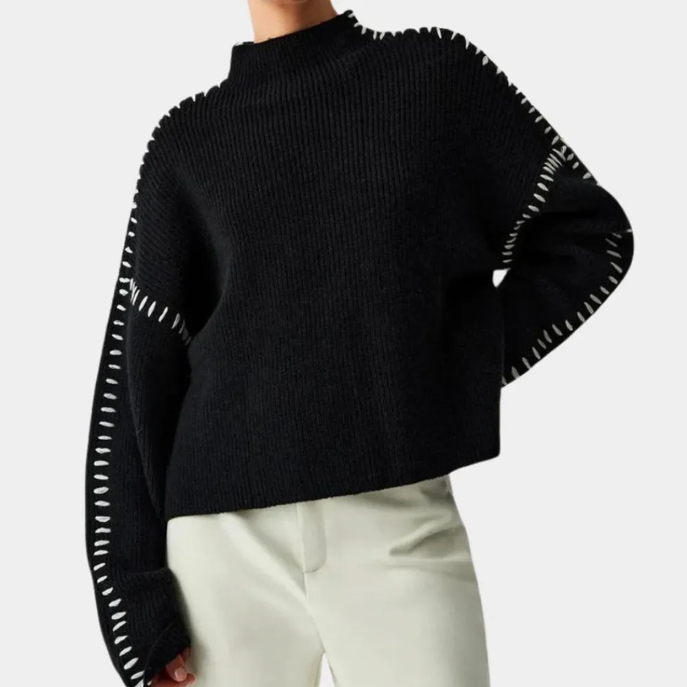 Truien & Vesten Dames*Amaia - Modieuze Gebreide Zomerse Trui voor Vrouwen Zwart