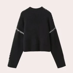 Truien & Vesten Dames*Amaia - Modieuze Gebreide Zomerse Trui voor Vrouwen Zwart