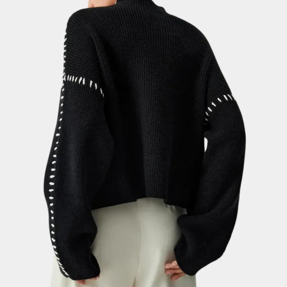 Truien & Vesten Dames*Amaia - Modieuze Gebreide Zomerse Trui voor Vrouwen Zwart