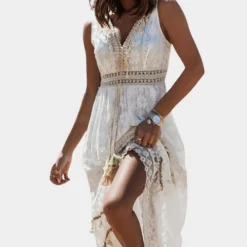 Jurken & Jumpsuits Dames*Amandine - Eenvoudige bohemien maxi-jurk voor vrouwen - Zomerse Stijl