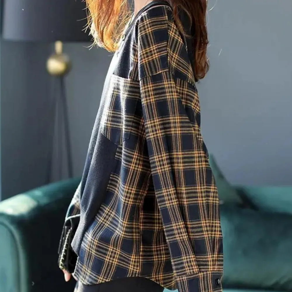 Truien & Vesten Dames*AMELY - Geraffineerde Zomerse Geruite Trui voor Dames Zwart