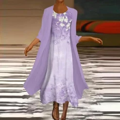 Jurken & Jumpsuits Dames*Amora - Elegante lange zomerjurk met blouse jasje voor dames