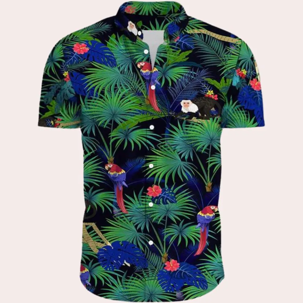 Shirts Heren*Andre - Kleurrijk en trendy Hawaïaans mannenhemd voor de zomer