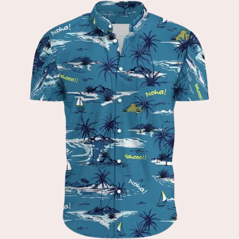 Shirts Heren*Andre - Kleurrijk en trendy Hawaïaans mannenhemd voor de zomer