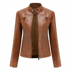 Leren Jassen Dames|Jassen Dames*ANDRIJANA - Stijlvolle leren zomerjas