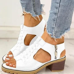 Damesschoenen*Anelo - Modieuze gevlochten zomersandalen voor dames - Perfect voor Lente en Zomer