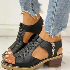 Damesschoenen*Anelo - Modieuze gevlochten zomersandalen voor dames - Perfect voor Lente en Zomer