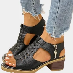 Damesschoenen*Anelo - Modieuze gevlochten zomersandalen voor dames - Perfect voor Lente en Zomer