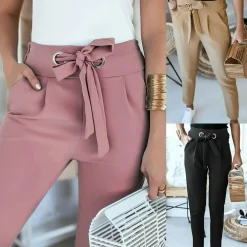 Broeken & Rokken Dames*ANGELIEN - CASUAL HOGE TAILLE ZOMERBROEK