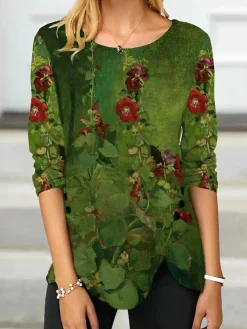 Topjes & Shirts Dames*ANNA - Modieus zomershirt voor dames Groen