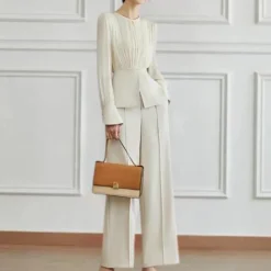 Sets Dames*Annaliese - Stijlvolle moderne 2-delige damesset voor de zomer Beige