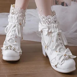 Damesschoenen*ANNALISA - Modieuze Zomerlaarzen voor Dames Wit