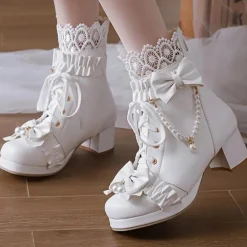 Damesschoenen*ANNALISA - Modieuze Zomerlaarzen voor Dames Wit