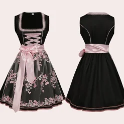 Jurken & Jumpsuits Dames*Annalise - Lacey Dirndl voor Zomerfestivals en Oktoberfest Zwart