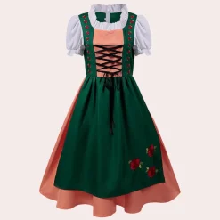 Jurken & Jumpsuits Dames*Anwen - Tijdloze Oktoberfestjurk met Moderne Flair voor de Zomer Groen